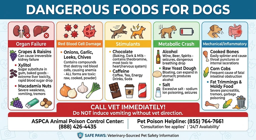 Foods Dogs Cannot Eat, and How the Danger Differs